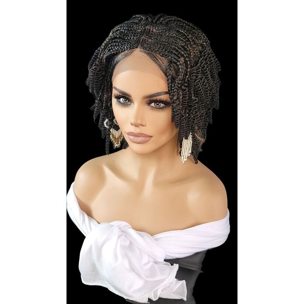 Braided Wig Handmade Micro Millions Braids, Short Kinky Twists, NWT, Short - Picture 7 of 15